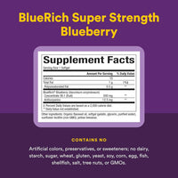 Natural Factors, BlueRich®, Super Strength Blueberry Concentrate, 500 mg, 90 Softgels UPC 068958045160 | Hilife Vitamins