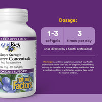 Natural Factors, BlueRich®, Super Strength Blueberry Concentrate, 500 mg, 90 Softgels UPC 068958045160 | Hilife Vitamins