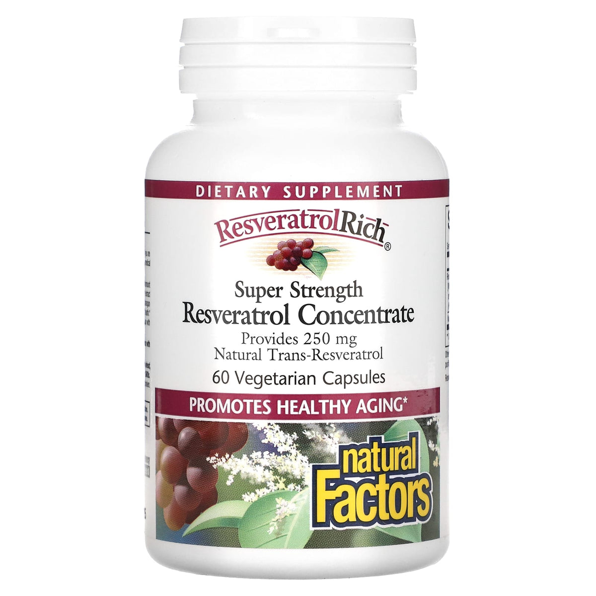 Natural Factors, ResveratrolRich, Super Strength, Resveratrol Concentrate, 60 Vegetarian Capsules UPC 068958045276