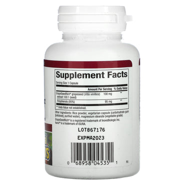 Natural Factors, GrapeSeedRich, Grape Seed Extract, 100, 60 Capsules UPC 068958045351 | Hilife Vitamins