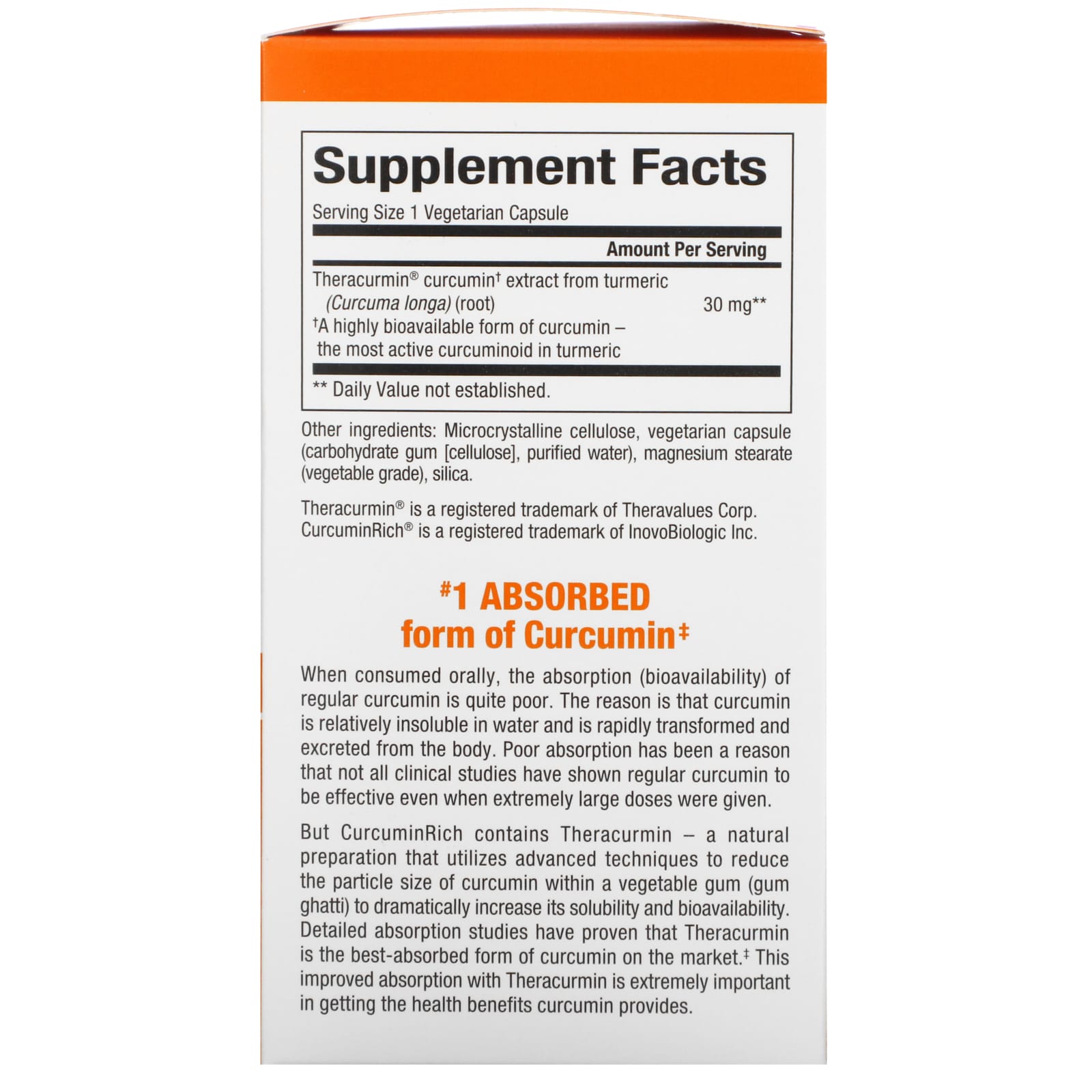 Natural Factors, CurcuminRich, Theracurmin, 120 Capsules UPC 068958045399 | Hilife Vitamins