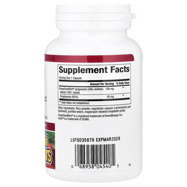 Natural Factors, GrapeSeedRich, Grape Seed Extract, 100, 120 Vegetarian Capsules UPC 068958045405 | Hilife Vitamins