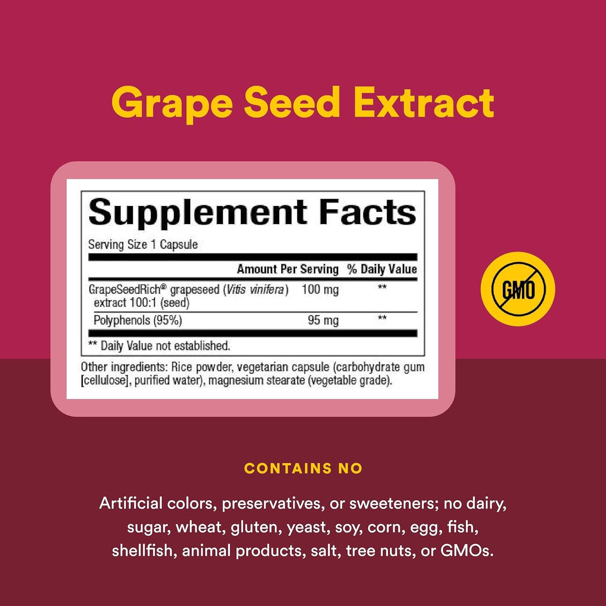 Natural Factors, GrapeSeedRich, Grape Seed Extract, 100, 120 Vegetarian Capsules UPC 068958045405 | Hilife Vitamins