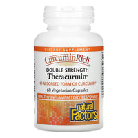 Natural Factors, CurcuminRich, Double Strength Theracurm, 60 Vegetarian Capsules UPC 068958045443 | Hilife Vitamins