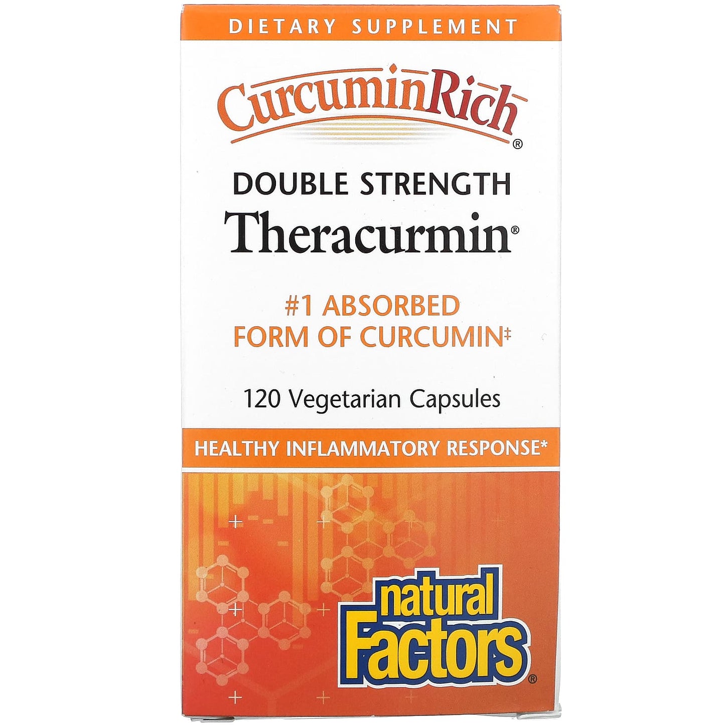 Natural Factors, CurcuminRich, Double Strength Theracurm, 120 Capsules UPC 068958045481 | Hilife Vitamins