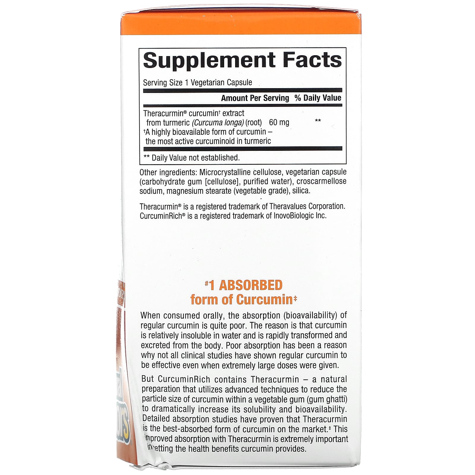 Natural Factors, CurcuminRich, Double Strength Theracurm, 120 Capsules UPC 068958045481 | Hilife Vitamins