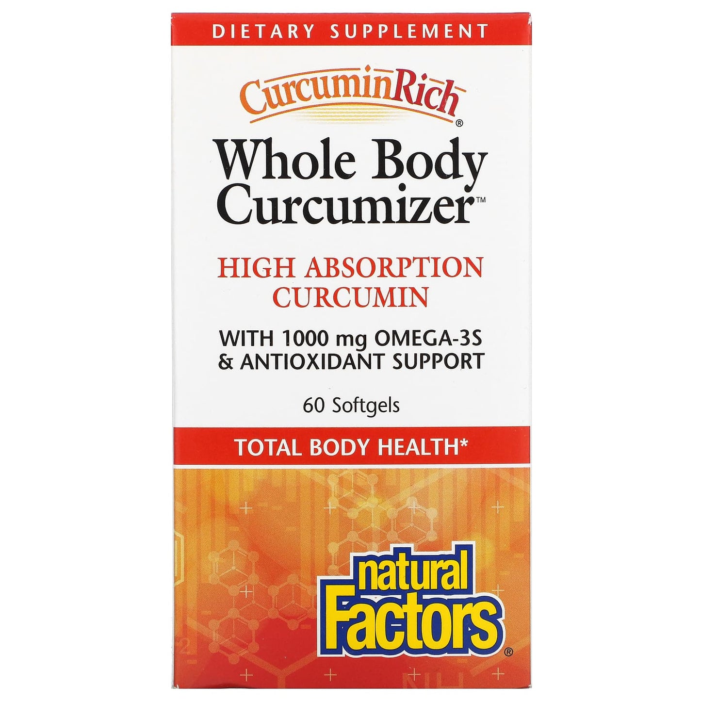 Natural Factors, CurcuminRich, Whole Body Curcumizer, 60 Softgels UPC 068958045559 | Hilife Vitamins