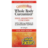 Natural Factors, CurcuminRich, Whole Body Curcumizer, 60 Softgels UPC 068958045559 | Hilife Vitamins