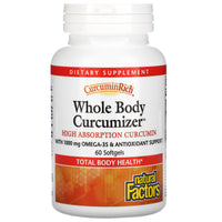 Natural Factors, CurcuminRich, Whole Body Curcumizer, 60 Softgels UPC 068958045559 | Hilife Vitamins