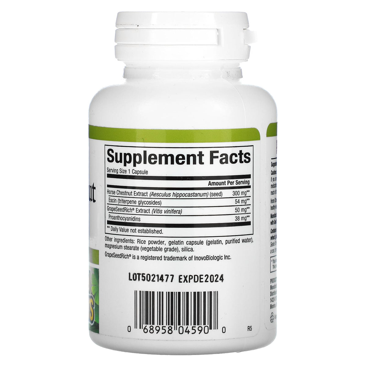 Natural Factors, Horse Chestnut with GrapeSeedRich, 350, 60 Capsules UPC 068958045900 | Hilife Vitamins