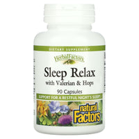 Natural Factors, Sleep Relax with Valerian & Hops, 90 Capsules UPC 068958046556 | Hilife Vitamins