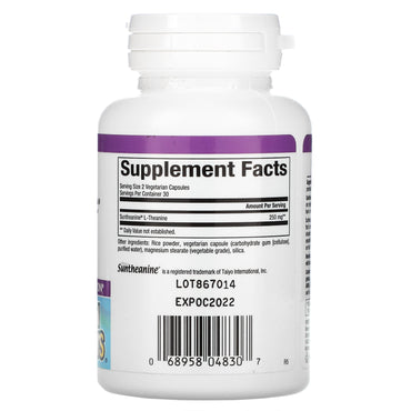 Natural Factors, Stress-Relax, Suntheanine, L-Theanine,, 60 Vegetarian Capsules UPC 068958048307 | Hilife Vitamins