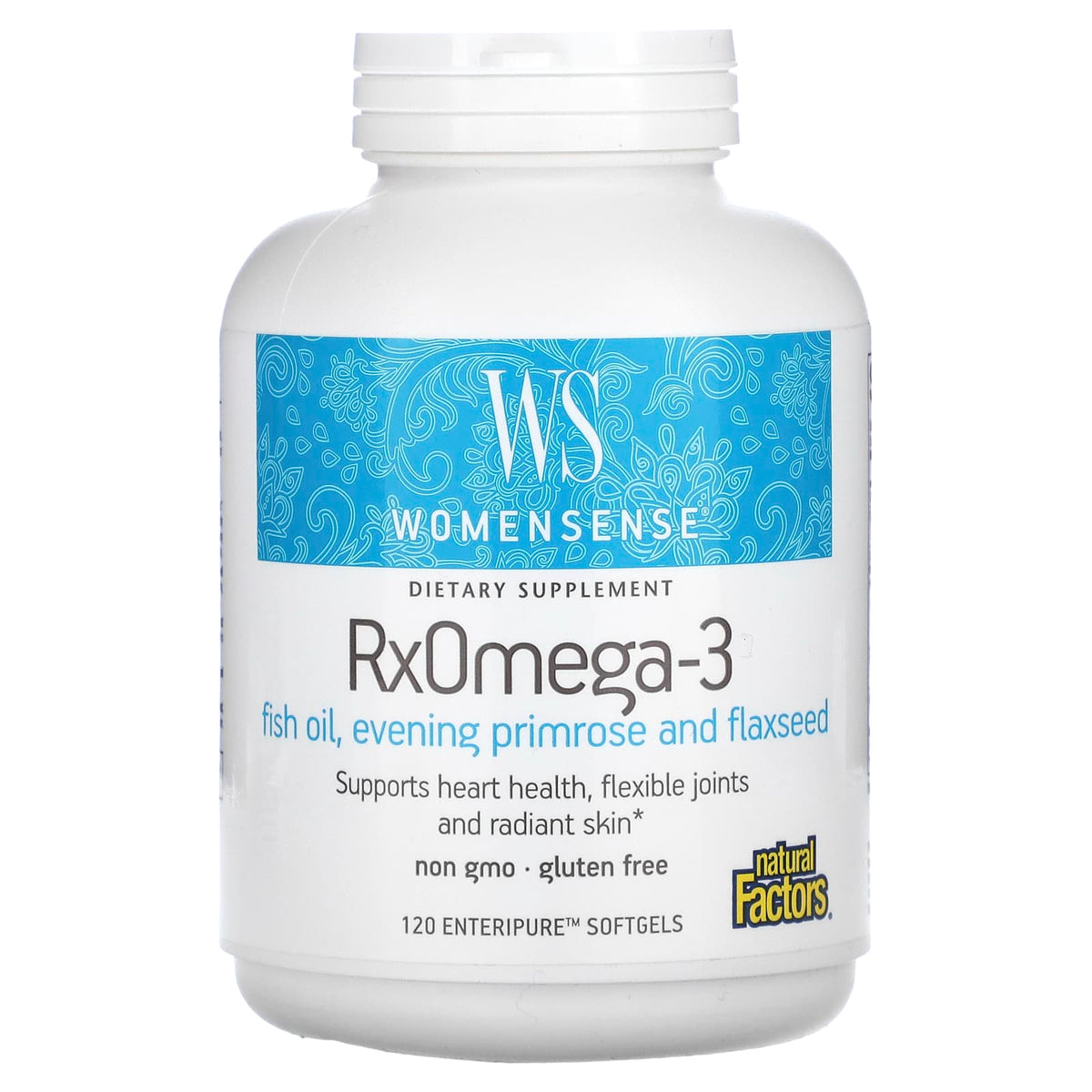 Natural Factors, WomenSense, RxOmega-3, 120 Softgels UPC 068958049137 | Hilife Vitamins