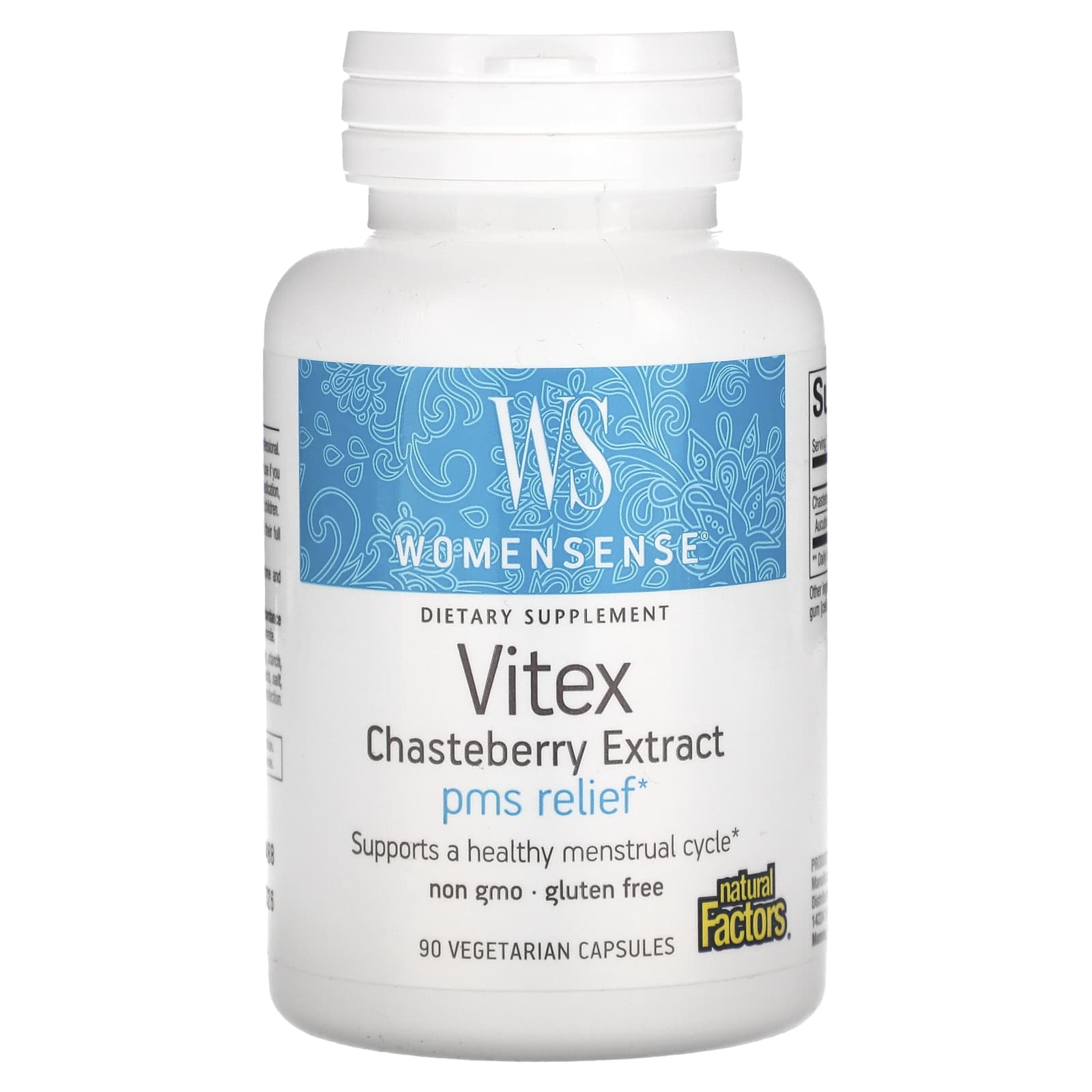 Natural Factors, Womensense, Vitex Chasteberry Extract, 90 Vegetarian Capsules UPC 068958049304 | Hilife Vitamins