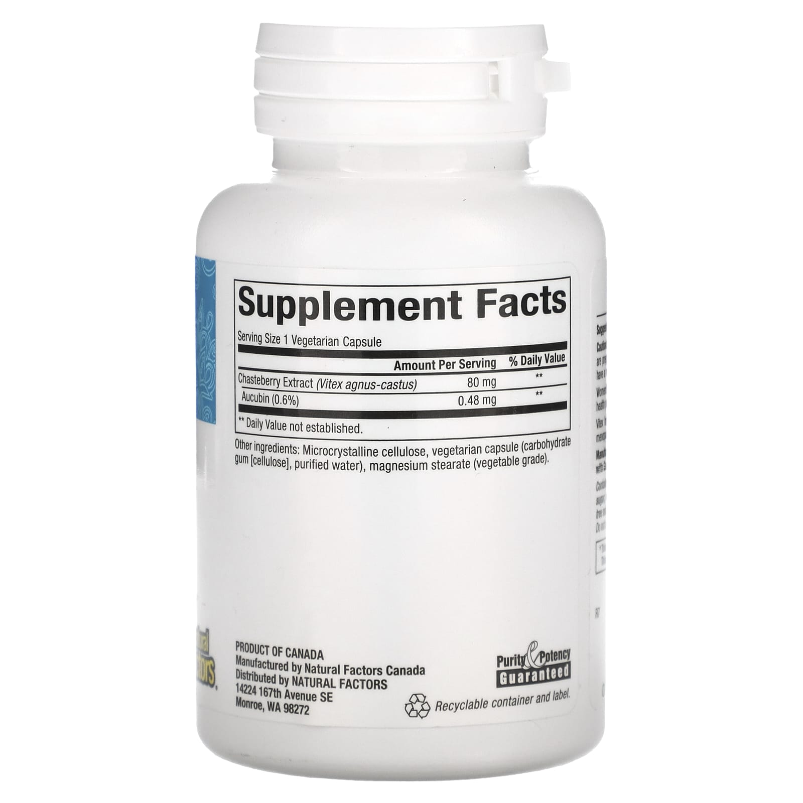 Natural Factors, Womensense, Vitex Chasteberry Extract, 90 Vegetarian Capsules UPC 068958049304 | Hilife Vitamins