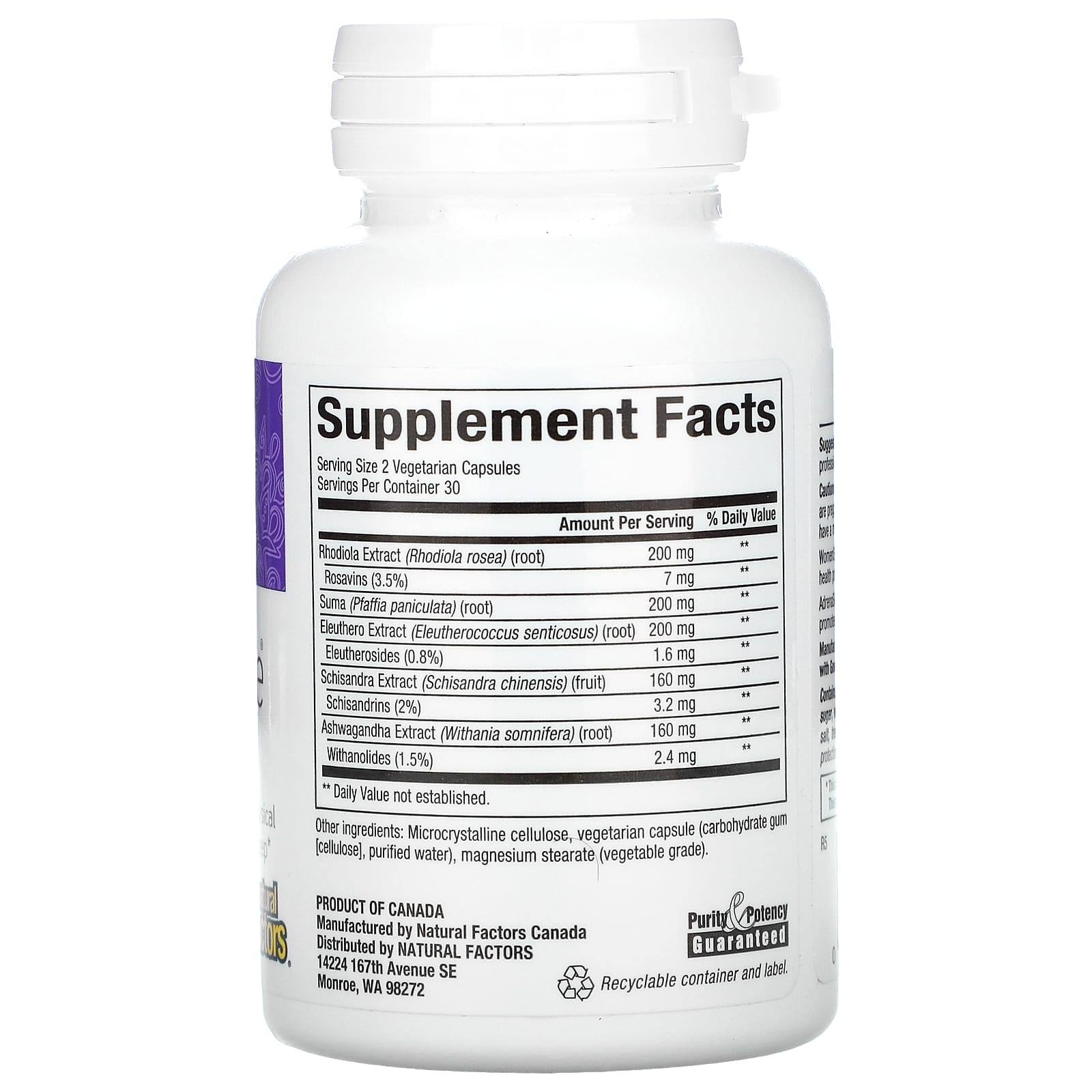 Natural Factors, Womensense, AdrenaSense, Adrenal Formul, 60 Capsules UPC 068958049410 | Hilife Vitamins