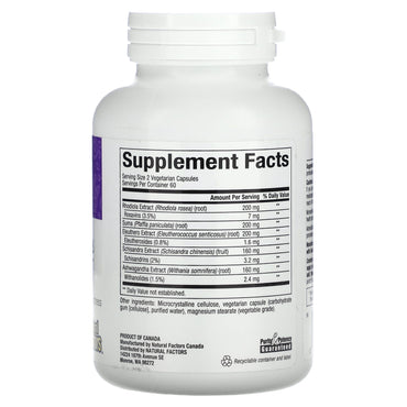 Natural Factors, WomenSense, AdrenaSense, Adrenal Formul, 120 Capsules UPC 068958049427 | Hilife Vitamins