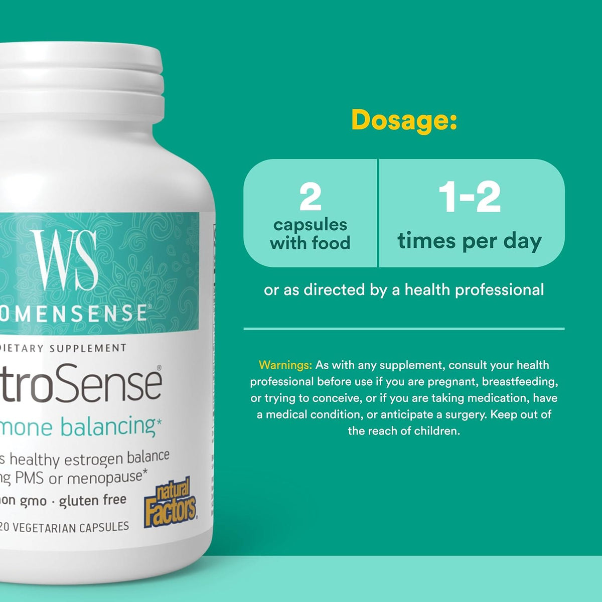 Natural Factors, WomenSense®, EstroSense®, 120 Capsules UPC 068958049564 | Hilife Vitamins