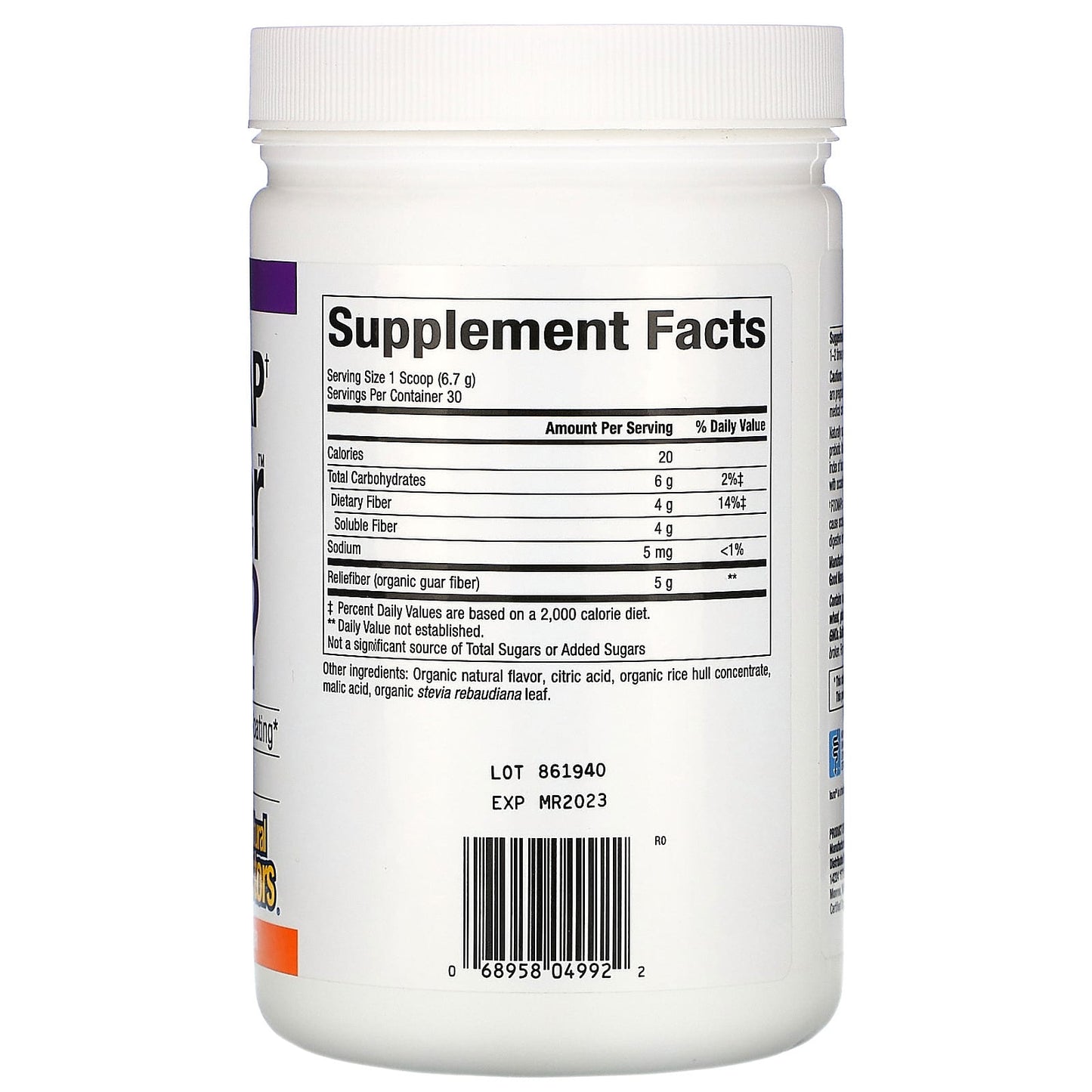 Natural Factors, Organic Low Fodmap Reliefiber, Tropical, 7.09 oz Powder UPC 068958049922 | Hilife Vitamins
