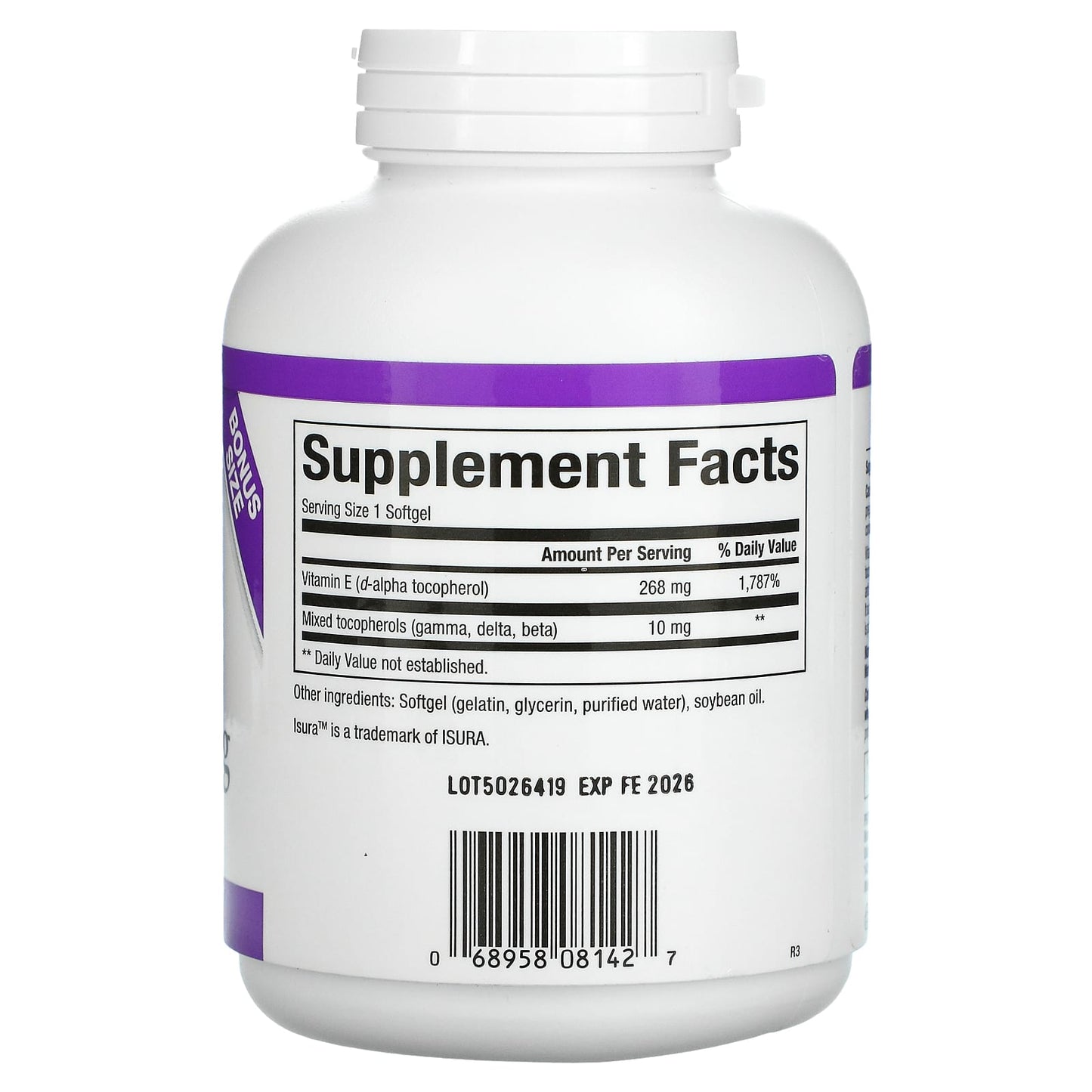 Natural Factors, Mixed Vitamin E, 268 mg (400 IU), 240 Softgels UPC 068958081427 | Hilife Vitamins