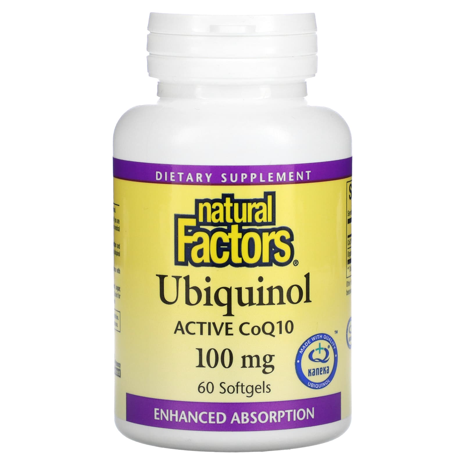 Natural Factors, Ubiquinol, Active CoQ10, 100 mg, 60 Softgels UPC 068958207261 | Hilife Vitamins