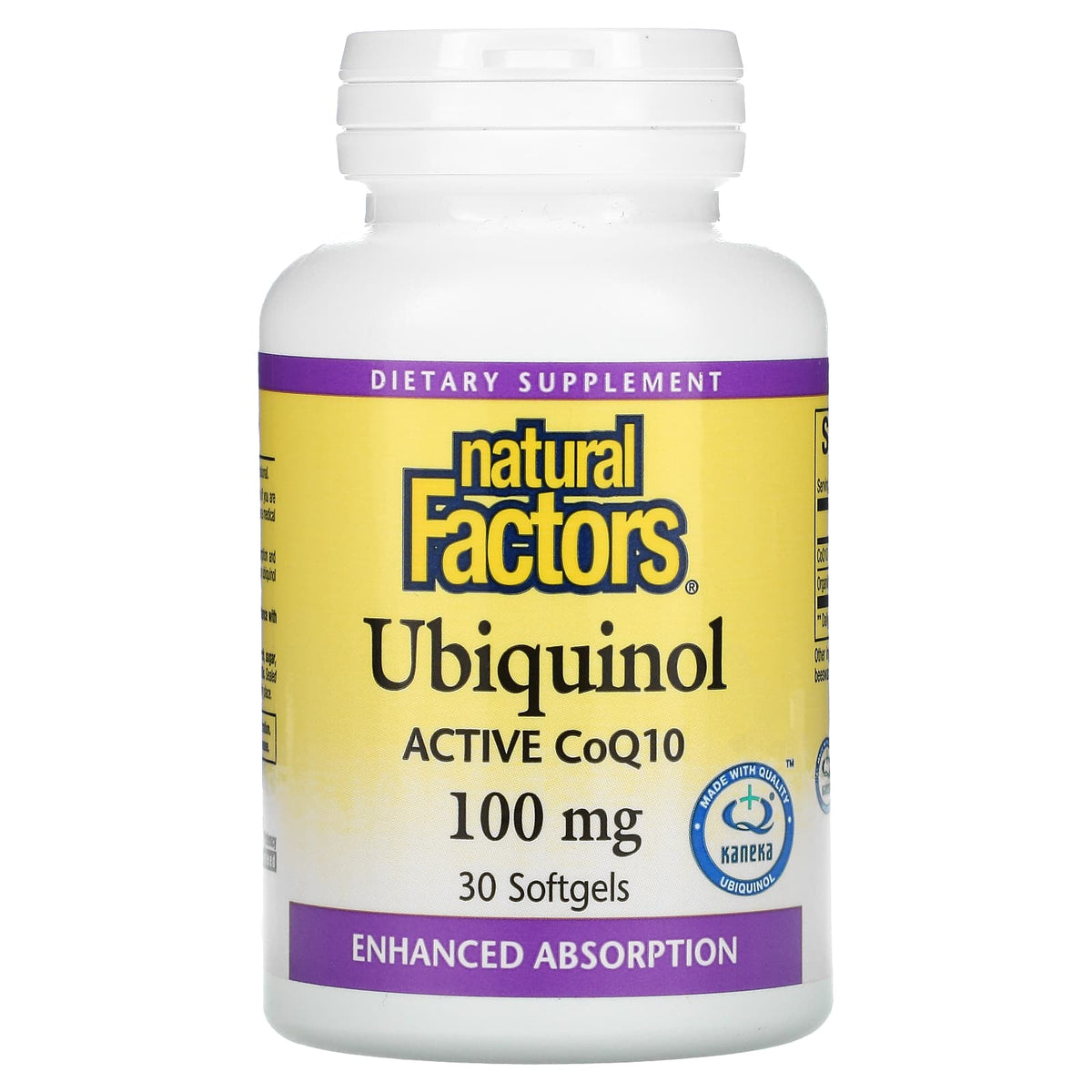 Natural Factors, Ubiquinol, Active CoQ10, 100 mg, 30 Softgels UPC 068958207278 | Hilife Vitamins