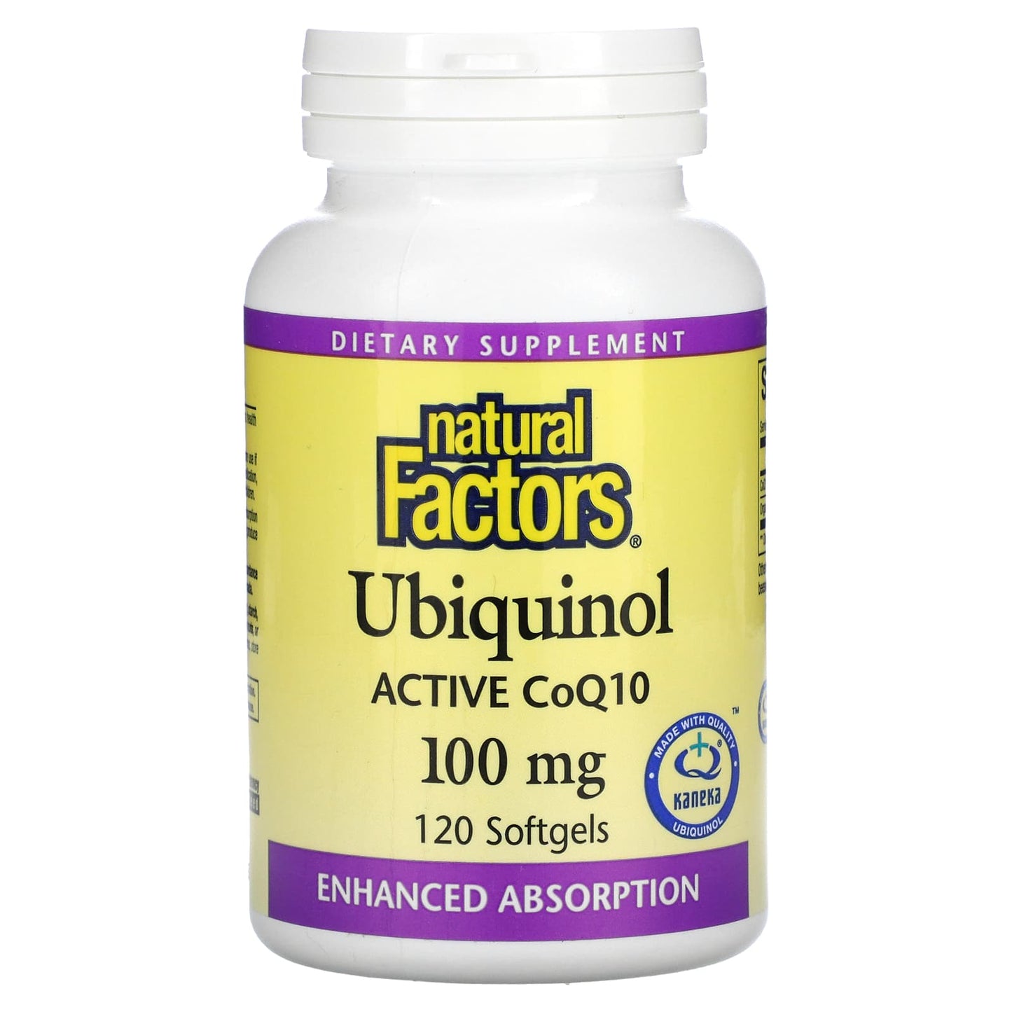 Natural Factors, Ubiquinol, Active CoQ10, 100 mg, 120 Softgels UPC 068958207285 | Hilife Vitamins