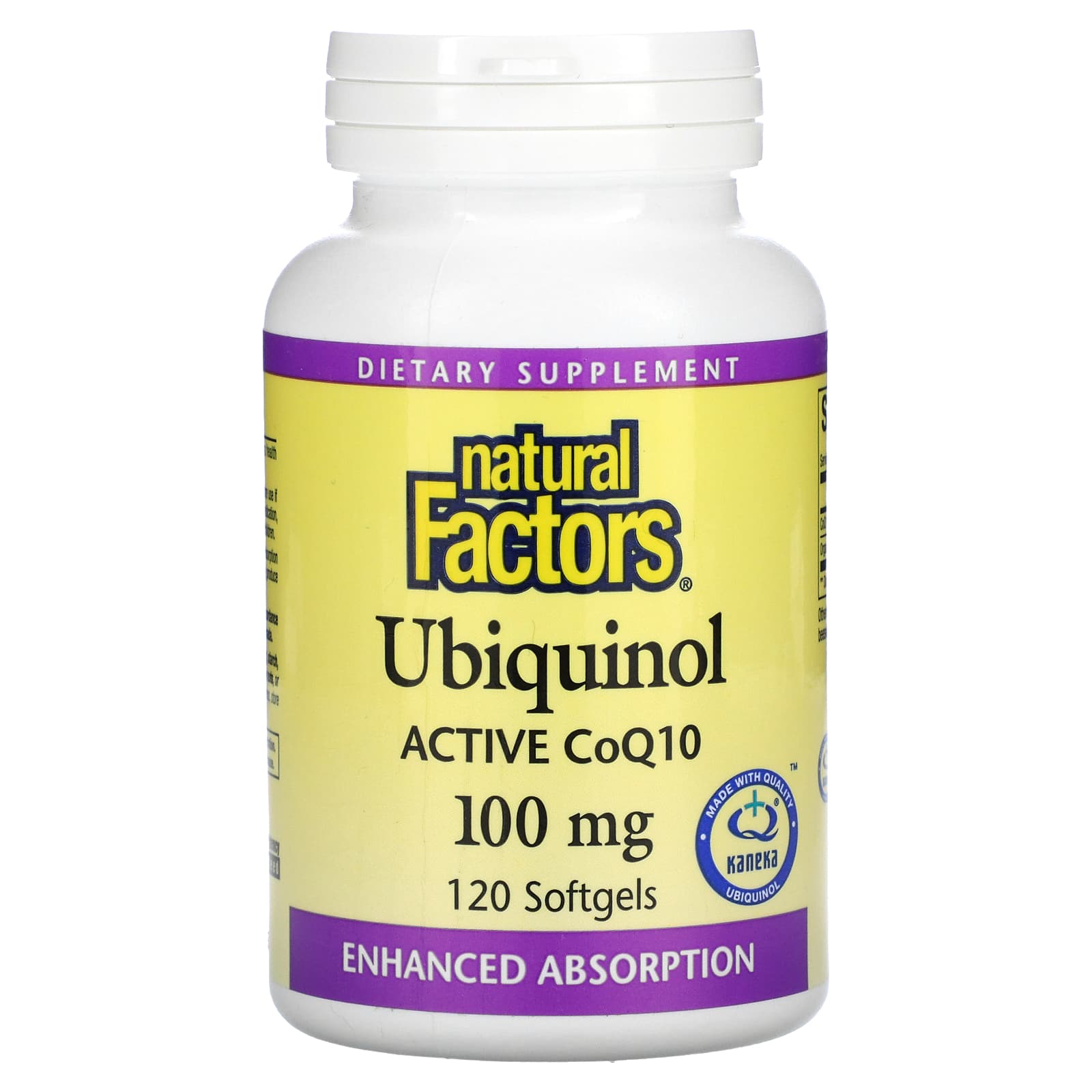 Natural Factors, Ubiquinol, Active CoQ10, 100 mg, 120 Softgels UPC 068958207285 | Hilife Vitamins