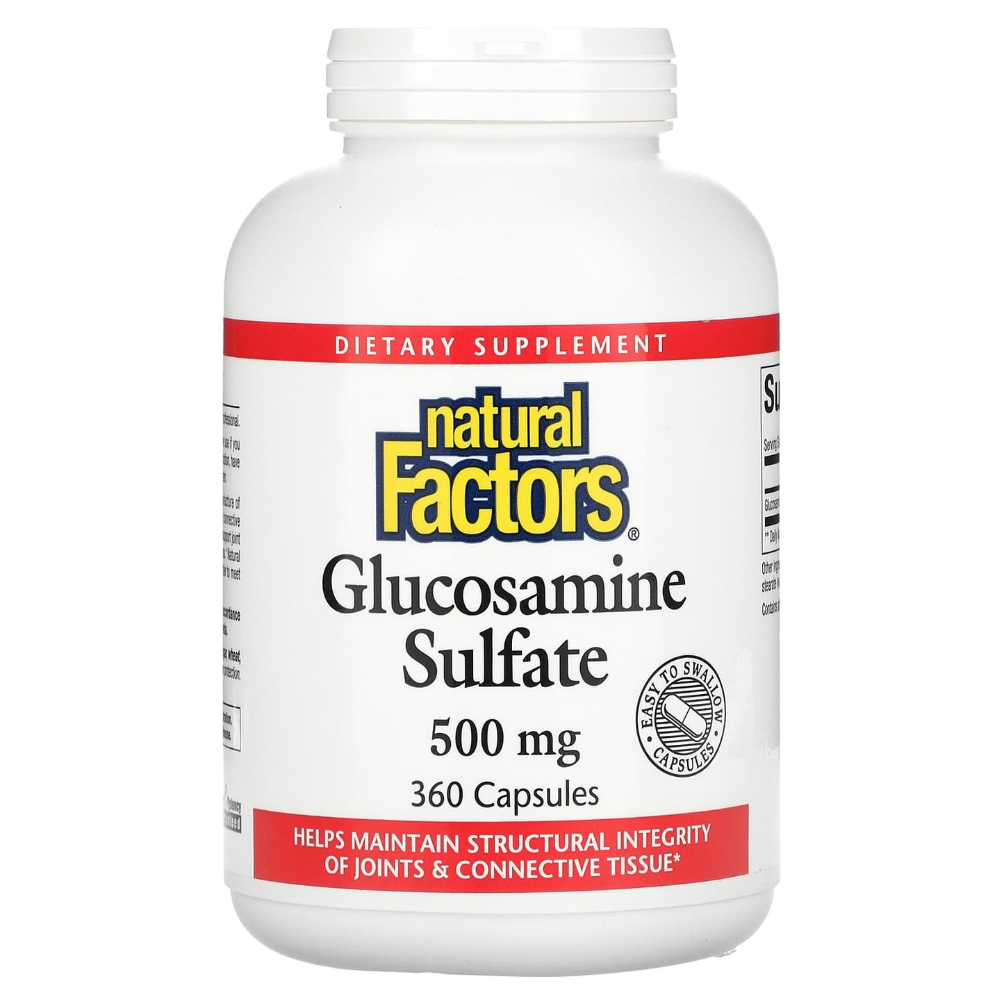 Natural Factors, Glucosamine Sulfate, 500 mg, 360 Capsules UPC 068958265612 | Hilife Vitamins