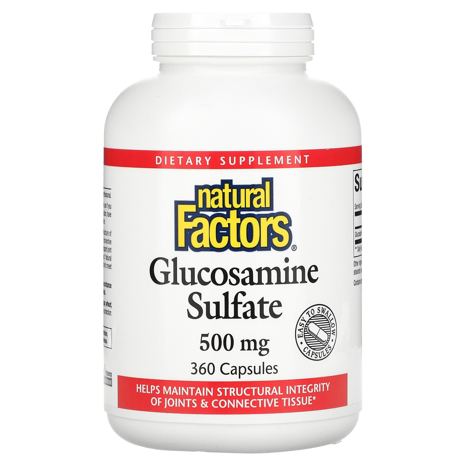 Natural Factors, Glucosamine Sulfate, 500 mg, 360 Capsules UPC 068958265612 | Hilife Vitamins