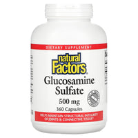 Natural Factors, Glucosamine Sulfate, 500 mg, 360 Capsules UPC 068958265612 | Hilife Vitamins