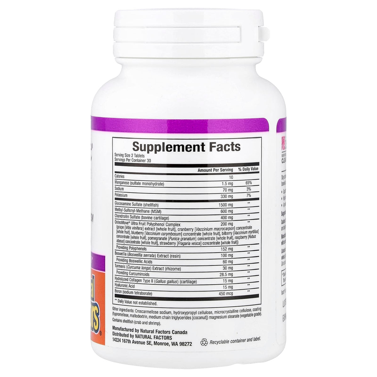 Natural Factors, OsteoMove®, Extra Strength, Joint Care, 60 Tablets UPC 068958268422 | Hilife Vitamins