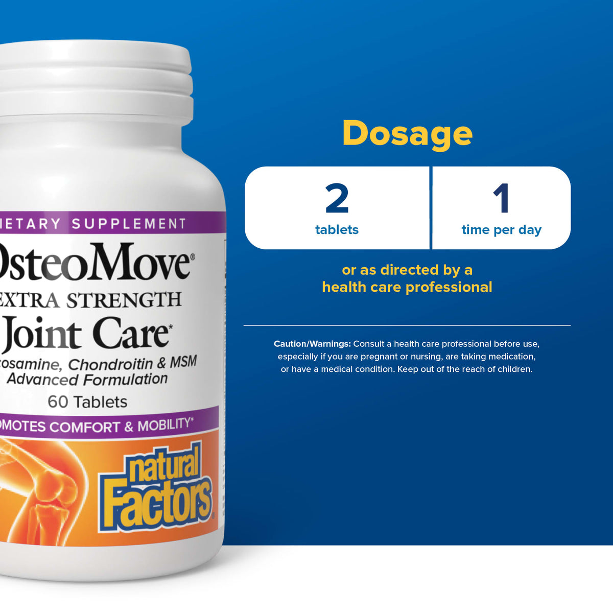 Natural Factors, OsteoMove®, Extra Strength, Joint Care, 60 Tablets UPC 068958268422 | Hilife Vitamins