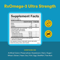Natural Factors, RxOmega-3 Ultra Strength, 150 Softgels UPC 068958354934 | Hilife Vitamins
