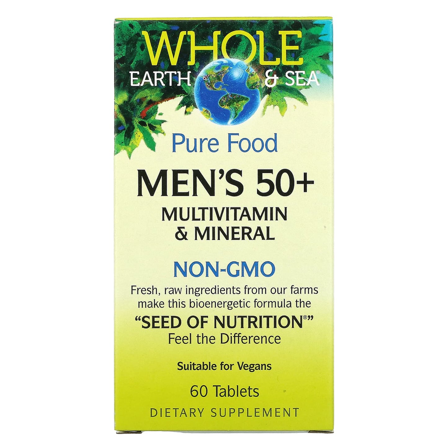 Natural Factors, Whole Earth & Sea Men's 50+ Multivitamin & Mineral, 60 Tablets UPC 068958355030 | Hilife Vitamins