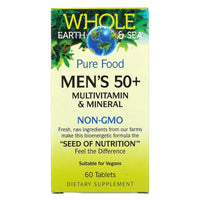 Natural Factors, Whole Earth & Sea Men's 50+ Multivitamin & Mineral, 60 Tablets UPC 068958355030 | Hilife Vitamins