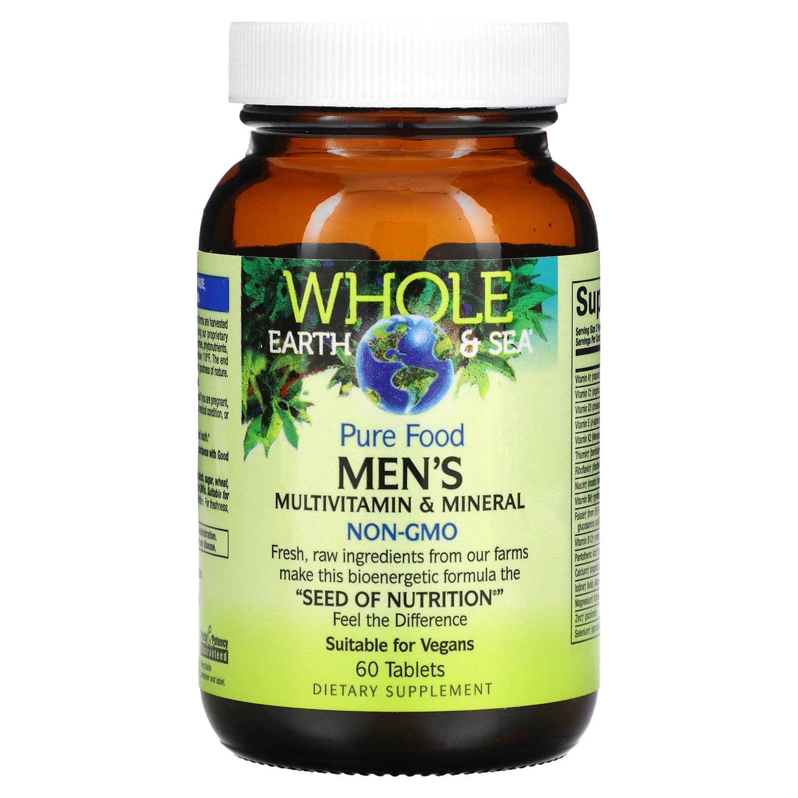 Natural Factors, Whole Earth & Sea Men's Multivitamin & Mineral, 60 Tablets UPC 068958355047 | Hilife Vitamins