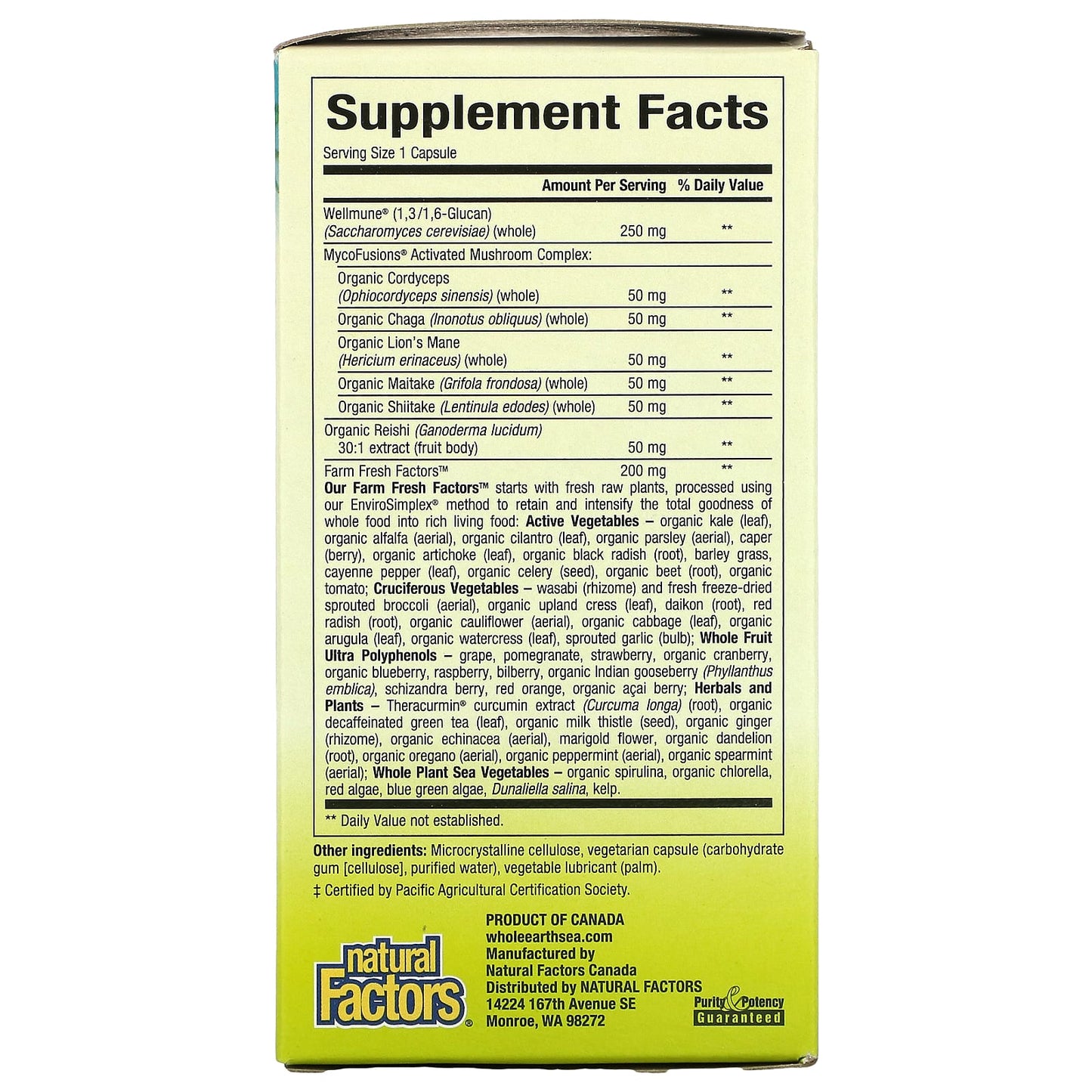Natural Factors, Whole Earth & Sea, Super Mushroom Description, 60 Capsules UPC 068958355108 | Hilife Vitamins
