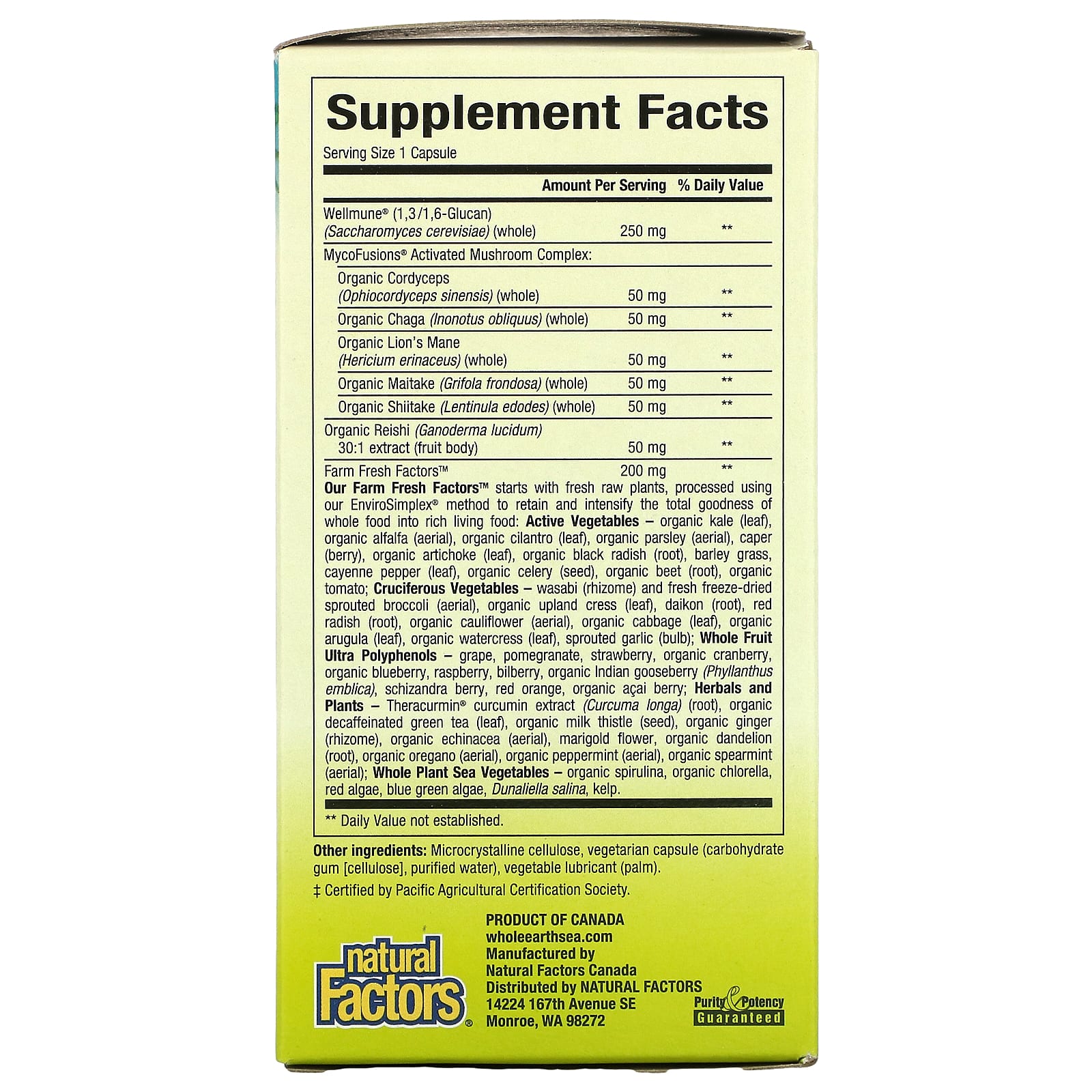 Natural Factors, Whole Earth & Sea, Super Mushroom Description, 60 Capsules UPC 068958355108 | Hilife Vitamins