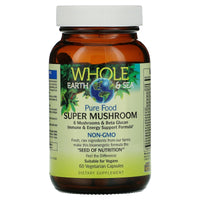 Natural Factors, Whole Earth & Sea, Super Mushroom Description, 60 Capsules UPC 068958355108 | Hilife Vitamins