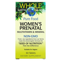 Natural Factors, Whole Earth & Sea Women's Prenatal Multivitamin & Mineral, 60 Tablets UPC 068958355177 | Hilife Vitamins