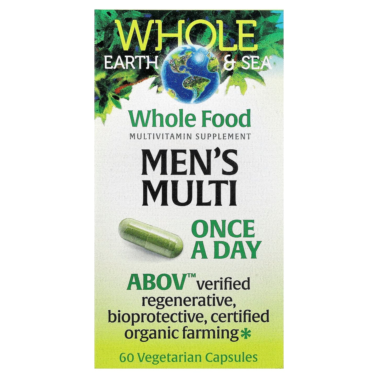 Natural Factors, Whole Earth & Sea®, Men's Multi, 60 Vegetarian Capsules UPC 068958355658 | Hilife Vitamins