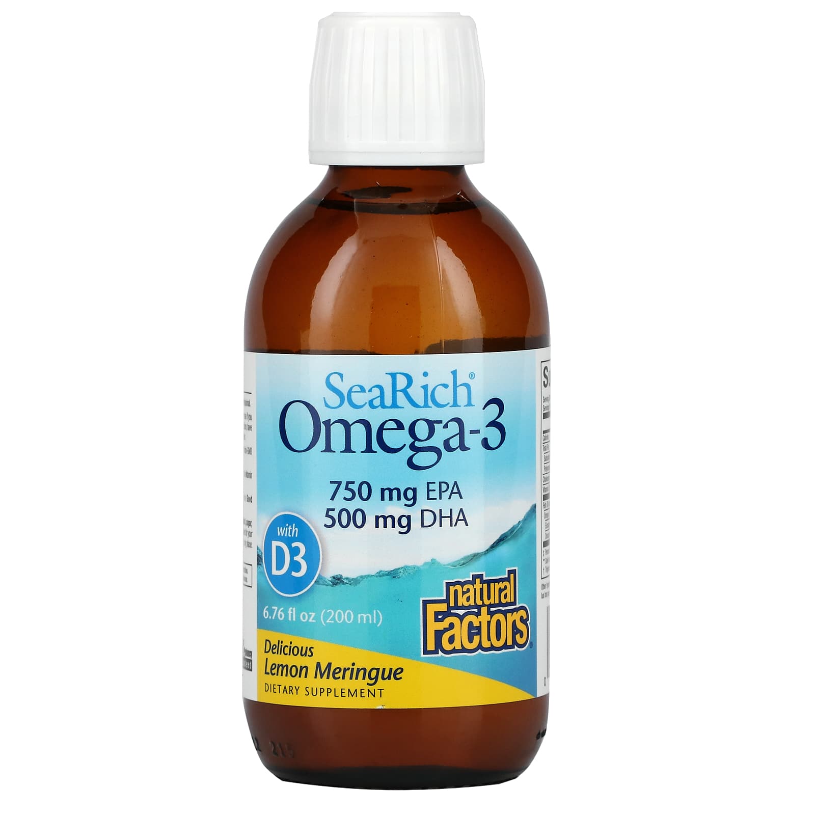 Natural Factors, SeaRich Omega-3 with Vitamin D3, Delici, 6.76 Oz UPC 068958357454 | Hilife Vitamins