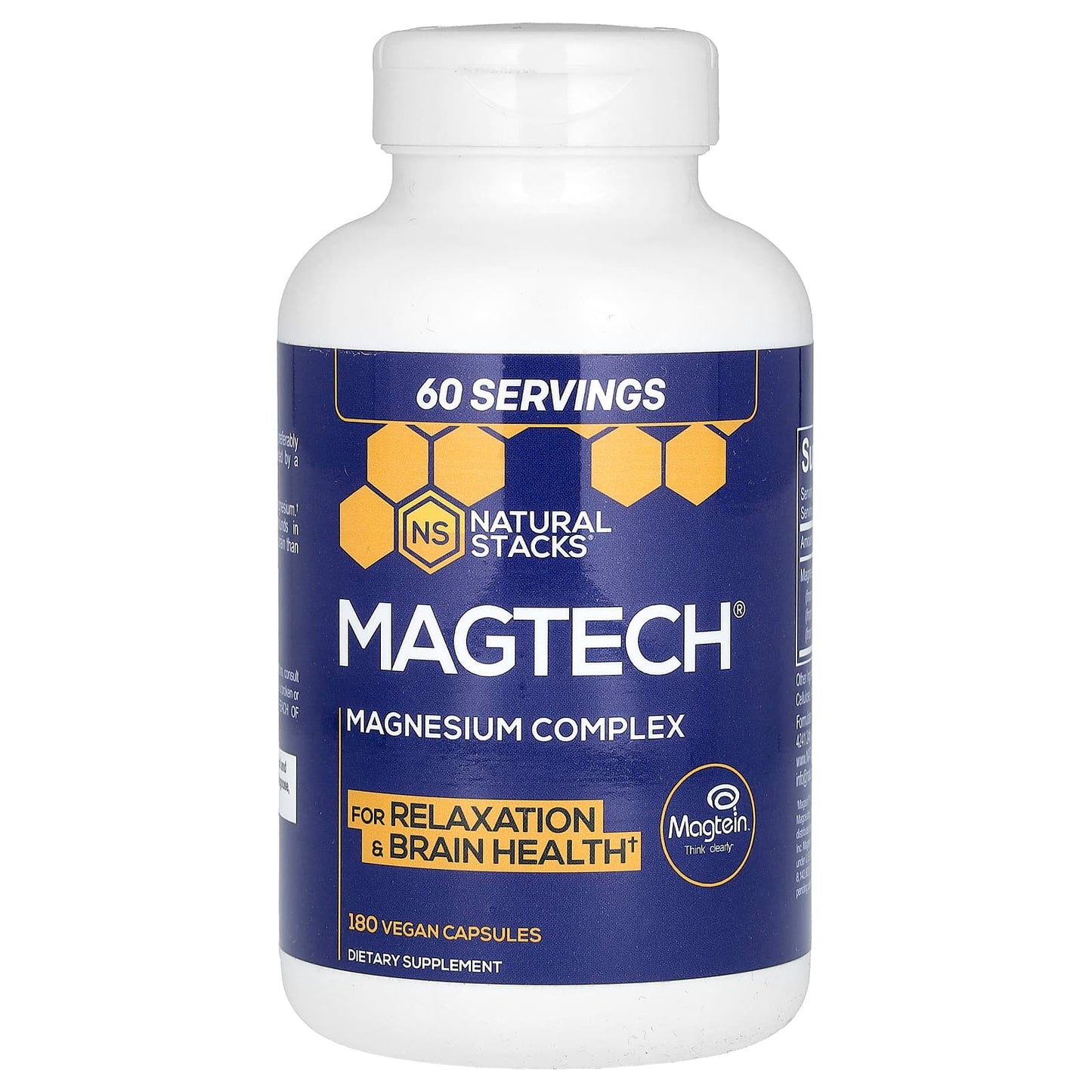 Natural Stacks, MagTech®, Magnesium Complex, 180 Vegan Capsules UPC 850038130770 | HiLife Vitamins