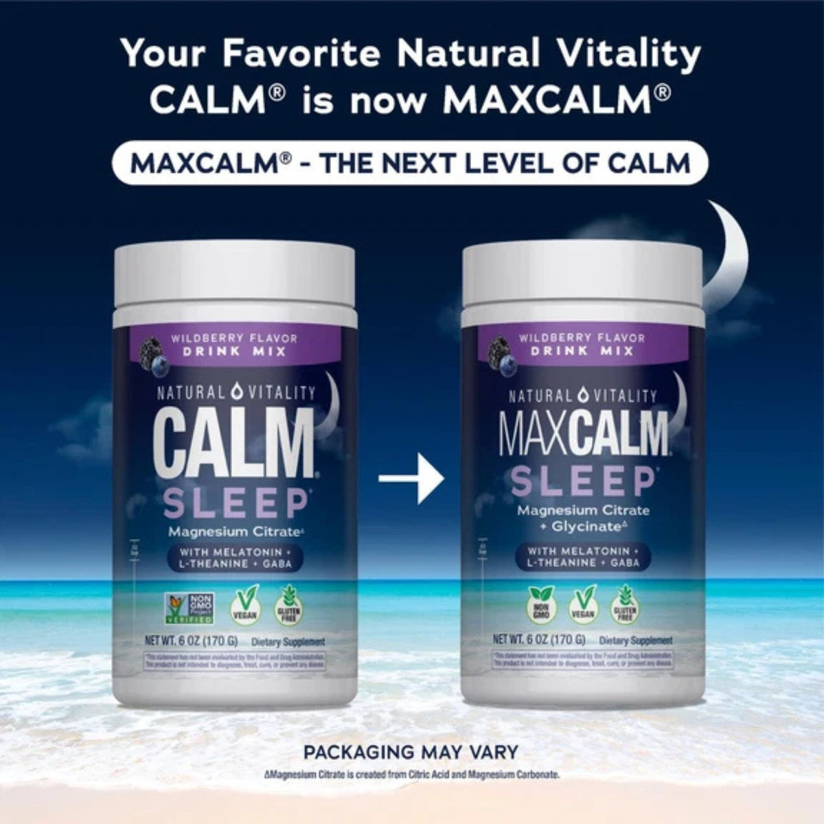 Natural Vitality, MaxCalm®, Sleep Drink Mix, Wildberry Flavor, 6 oz (170 g) powder UPC 875534002260 | Hilife Vitamins