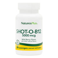 Nature's Plus, Shot-O-B12, 5000 Mcg, 30 Lozenges UPC 097467017337 | Hilife Vitamins