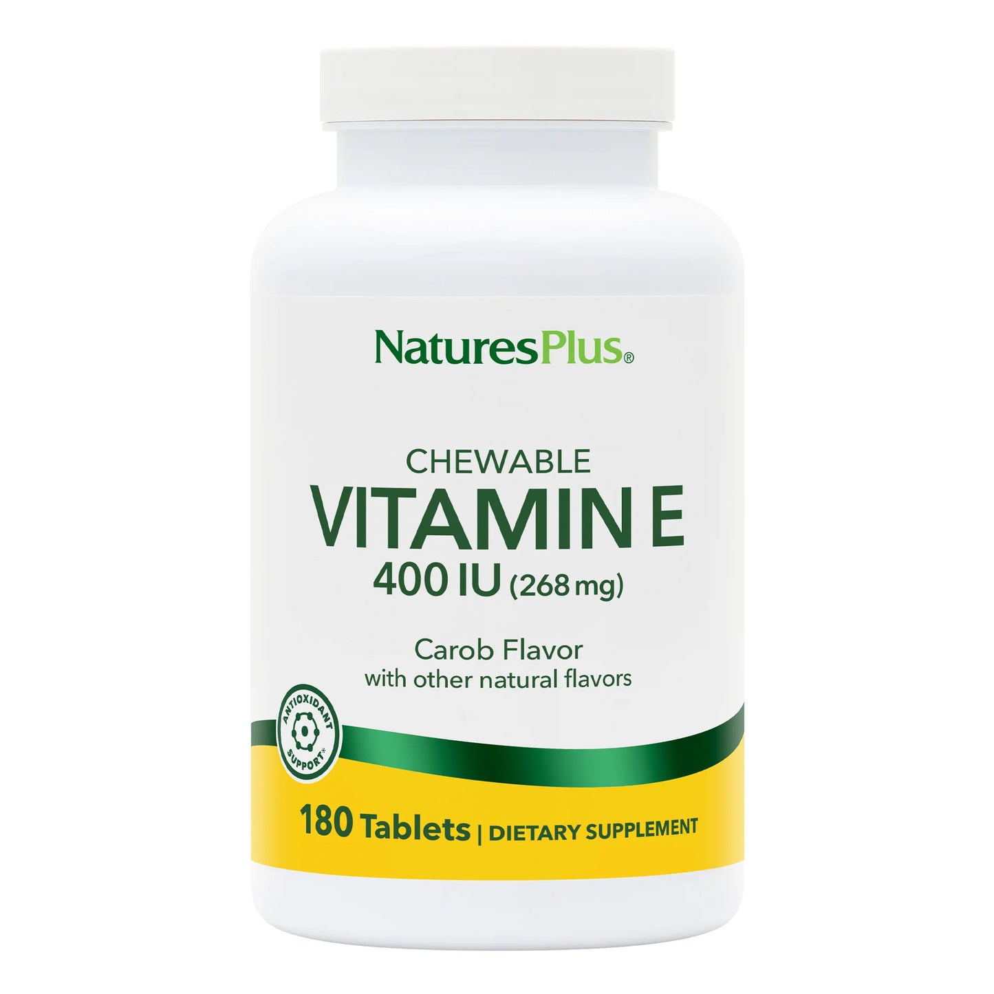 Nature’s Plus, Vitamin E 400 IU, 90 Chewables - 097467028203 | Hilife Vitamins