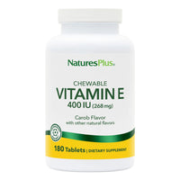 Nature's Plus, Chewable, Vitamin E, 400 IU, Carob Flavor, 90 Chewables UPC 097467028203 | Hilife Vitamins