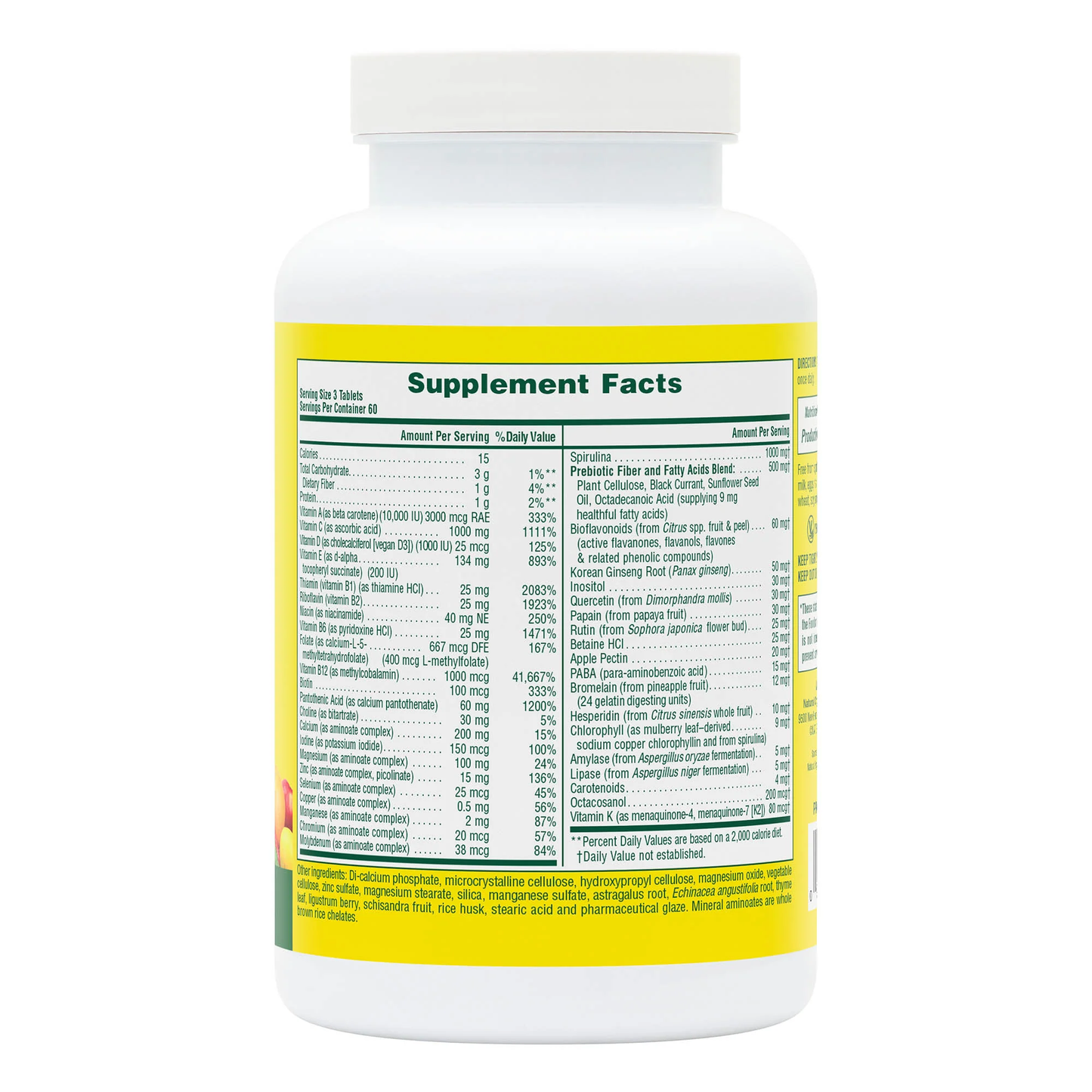 Nature's Plus, Source Of Life, Original, Multivitamin & Mineral, No-Iron, 180 Tablets UPC 097467305991 | Hilife Vitamins