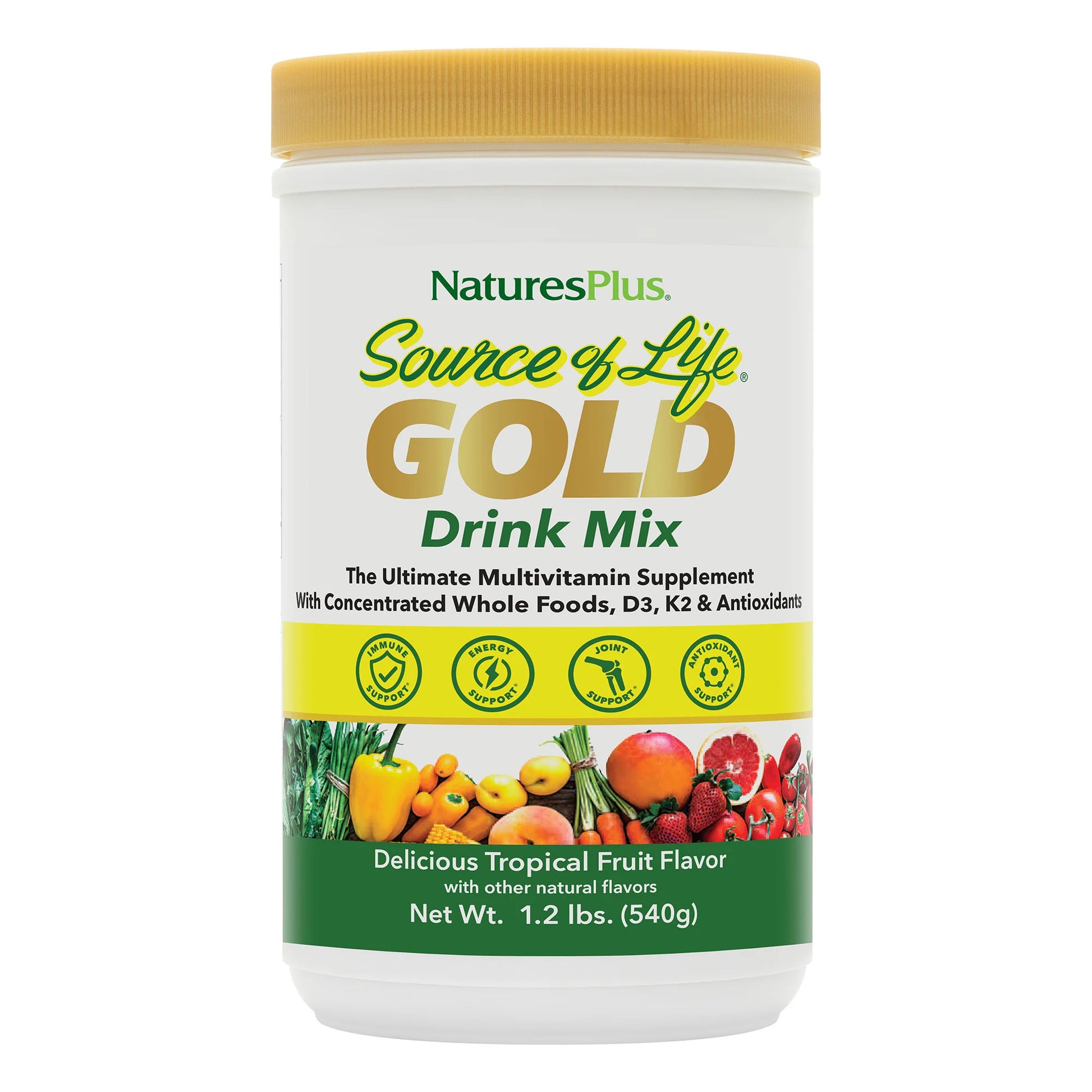 Nature's Plus, Source of Life® GOLD Drink Mix, 1.2 lbs. (540g) UPC 097467307070 | Hilife Vitamins